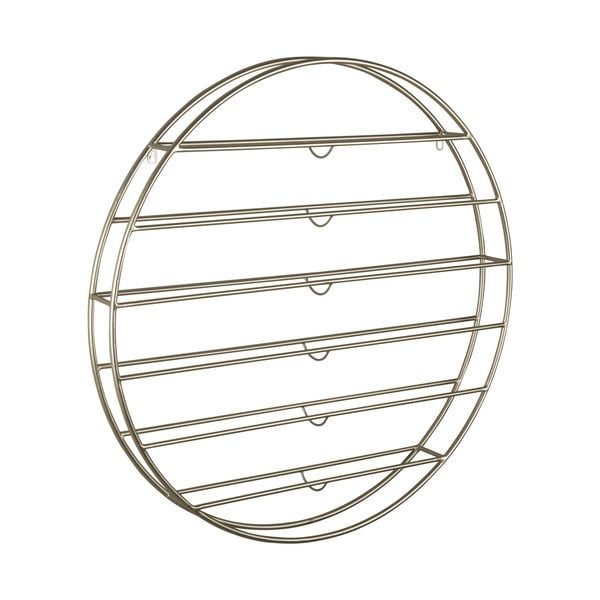 Zelta krāsas sienas metāla vīna plaukts pudeļu skaits 12 80x80x9 cm Redondo – PT LIVING-image-2