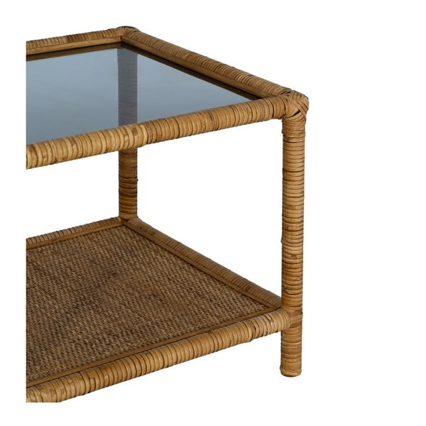 Dabīga toņa žurnālgaldiņš ar stikla galda virsmu 40x90 cm – Ixia-image-4