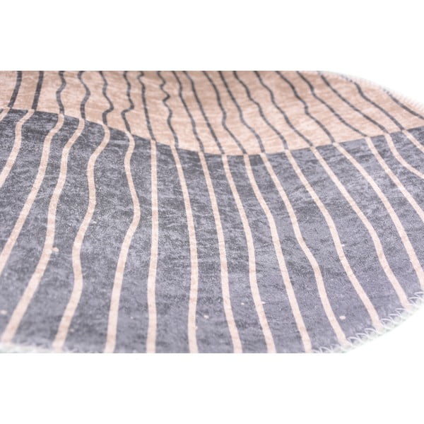 Pelēks/krēmkrāsas mazgājams apaļš paklājs ø 120 cm Yuvarlak – Vitaus-image-2