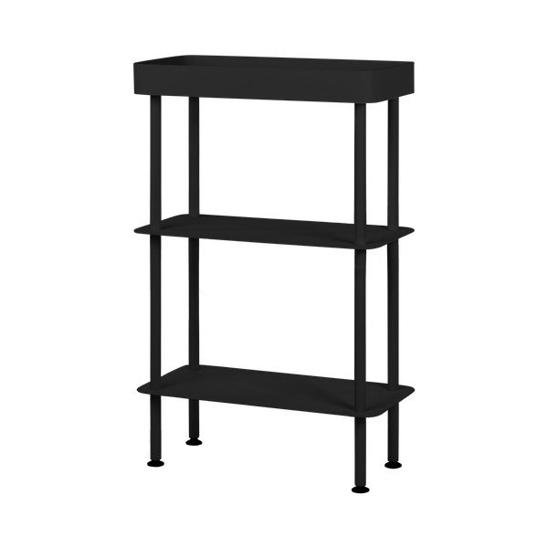 Melns metāla plaukts uz riteņiem 60x97x30 cm Nolle – noo.ma-image-2