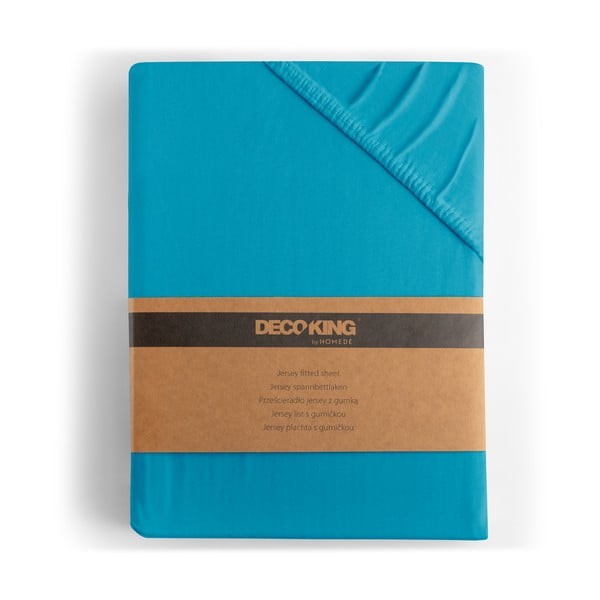 Zils trikotāžas palags ar gumiju 120x200 cm Amber – Restilo-image-4