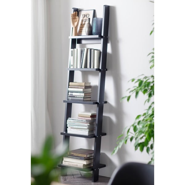 Melns sienas grāmatu plaukts Tenzo Strada, 188 x 45 cm-image-3