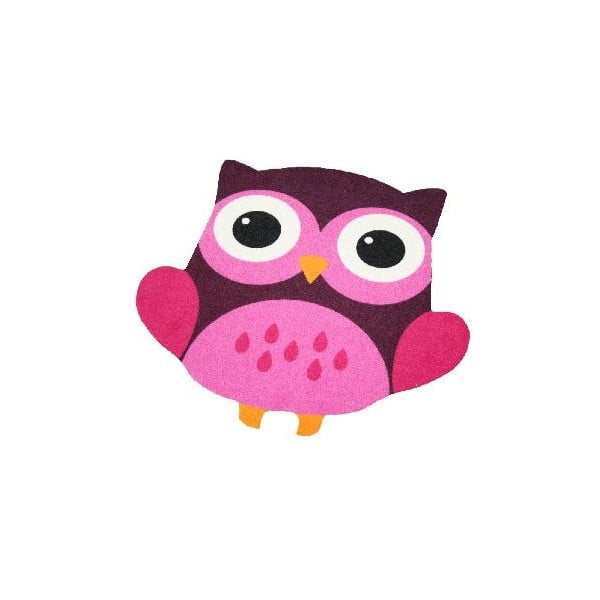 Bērnu rozā un brūns paklājs Zala Living Owl, 66 x 66 cm