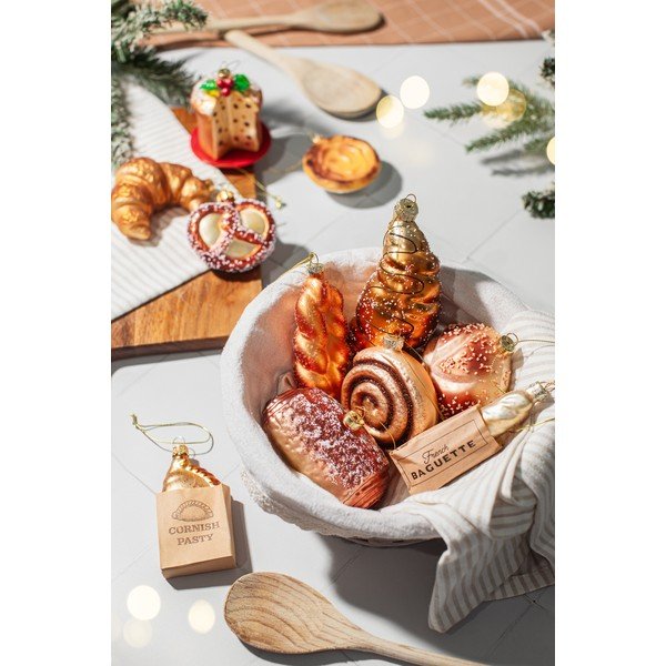 Stikla Ziemassvētku eglītes rotājums 3 cm Pastel de Nata – Sass & Belle-image-4
