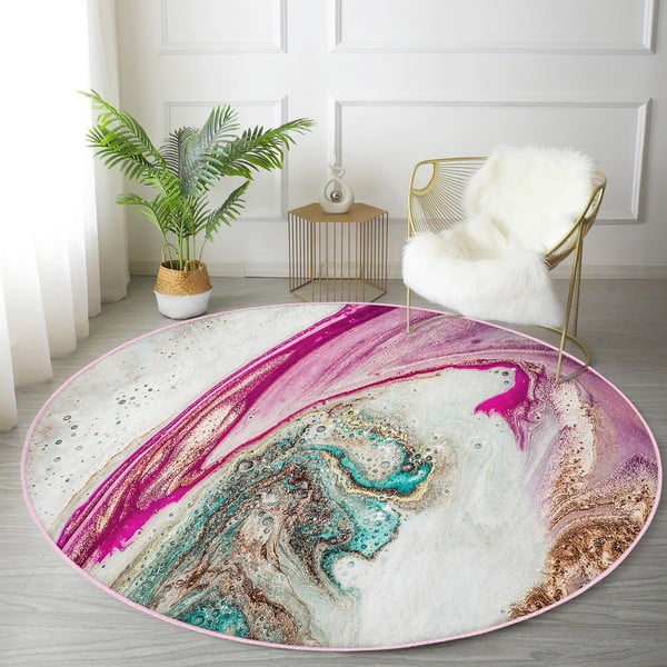 Mazgājams robotu putekļu sūcējiem piemērots apaļš paklājs ø 120 cm Comfort – Mila Home-image-3