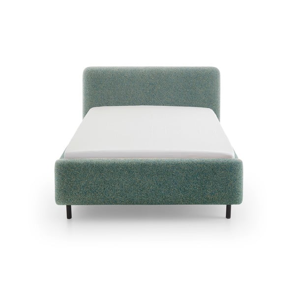 Tumši zaļa polsterēta divvietīga gulta bez režģa 140x200 cm Primo – Meise Möbel-image-3