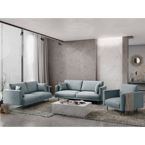Gaiši zils trīsvietīgs dīvāns Milo Casa Piero, 220 cm-image-1