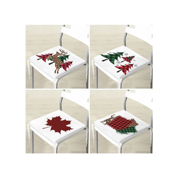 Sēdekļa spilveni ar Ziemassvētku motīvu (4 gab.) 40x40 cm Tartan – Mila Home-image-4