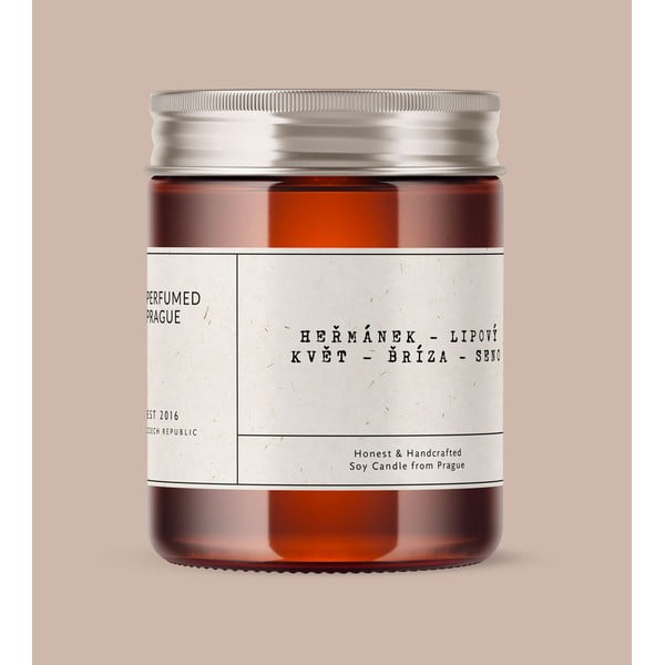 Aromātiskā sojas vaska svece degšanas laiks 40 h #57 Chamomile, Linden, Birch – Perfumed Prague-image-1