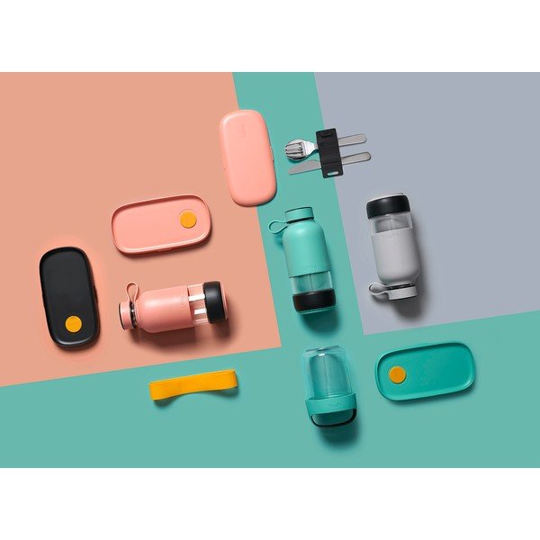 Tirkīzzila stikla pudele ceļojumiem 500 ml To Go – Lékué-image-1