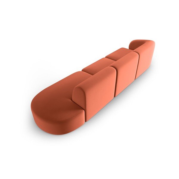 Rozā samta dīvāns ar kreiso stūri 311 cm Paolo – Milo Casa-image-3