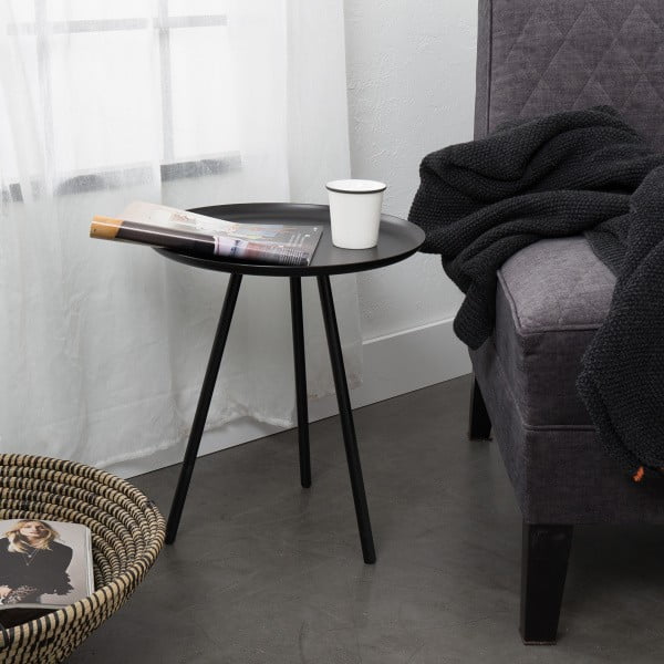 Pelēks sānu galdiņš White Label Frost Grey-image-1