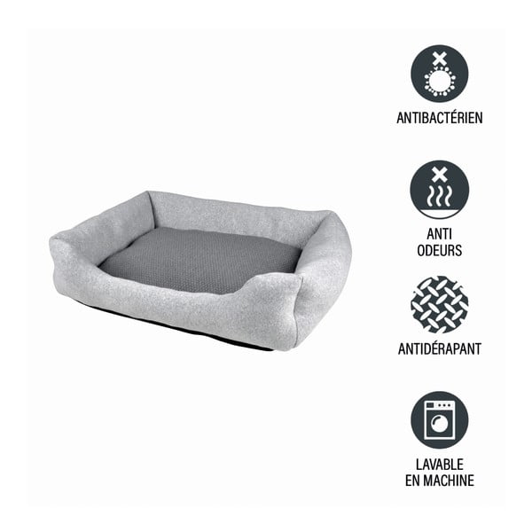 Gaiši pelēka mājdzīvnieku gulta suņiem 70x58 cm Graphene – Love Story-image-3