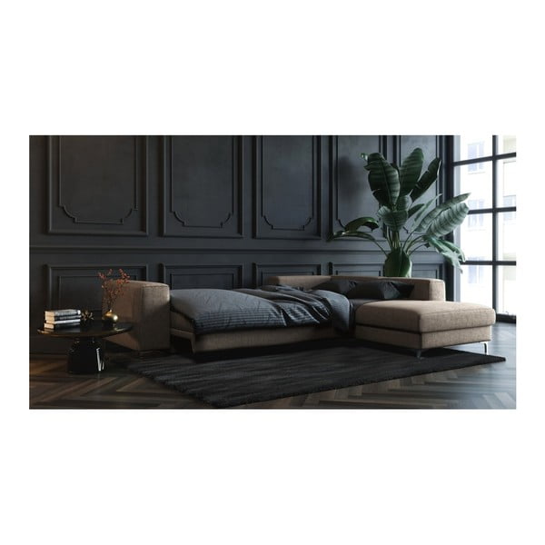 Tumši bēšs stūra dīvāns Devichy Rothe, labais stūris-image-4