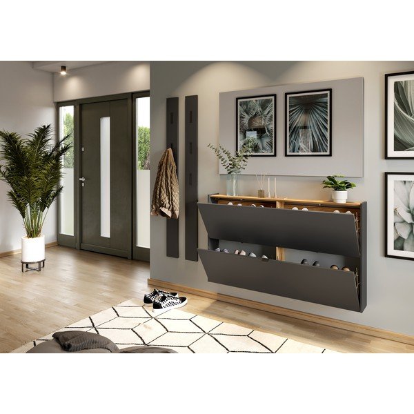 Antracīta pelēks atverams apavu plaukts Ameca – Germania-image-4