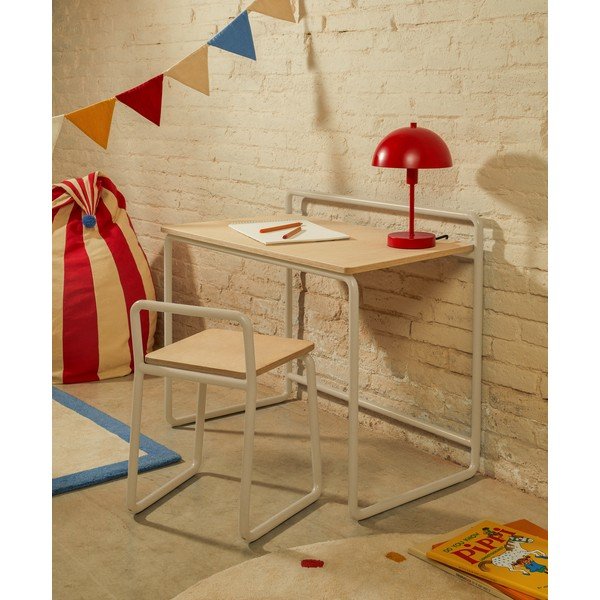 Bēšs metāla bērnu krēsls Tinn – Kave Home-image-1