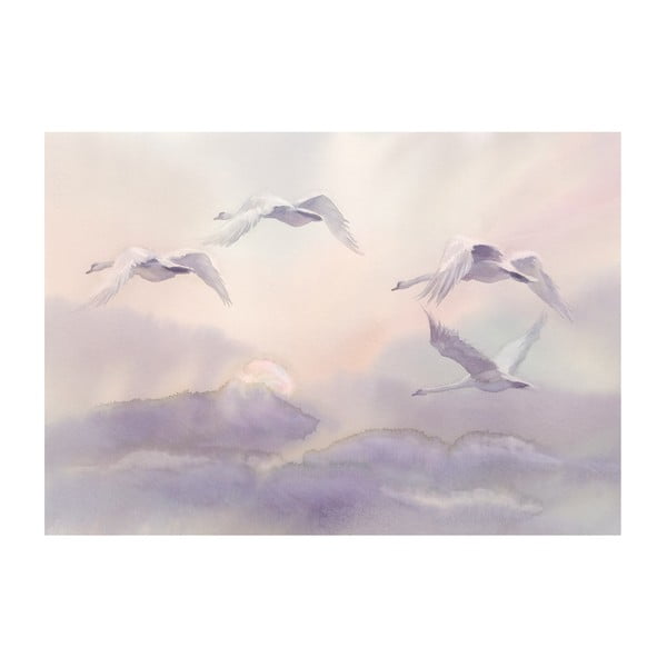 Lielformāta tapetes Artgeist Flying Swans, 400 x 280 cm
