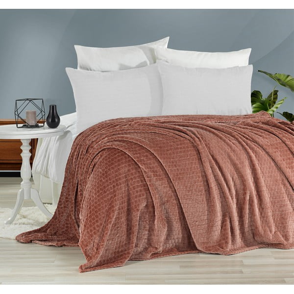 Oranžs pārklājs divguļamai gultai 200x220 cm Melinda – Mijolnir