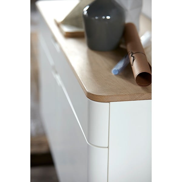 Balta zema kumode no ozolkoka Unique Furniture Amalfi-image-2