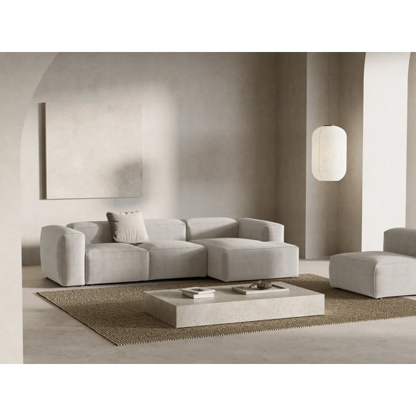 Bēšs velveta stūra dīvāns (ar labo stūri/ar zvilni) Bergamo – Cosmopolitan Design-image-1