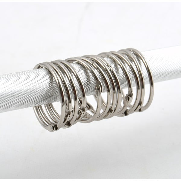 Matētas sudraba krāsas dušas aizkaru gredzeni (12 gab.) Ringo Small – Spirella-image-2