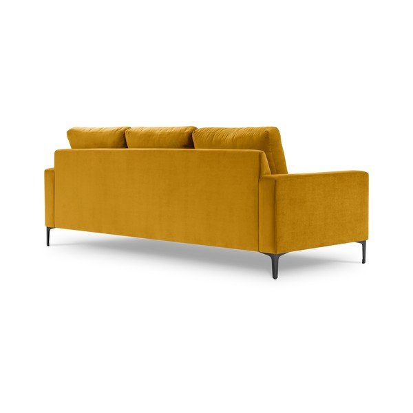 Dzeltens samta dīvāns Kooko Home Harmony, 220 cm-image-3