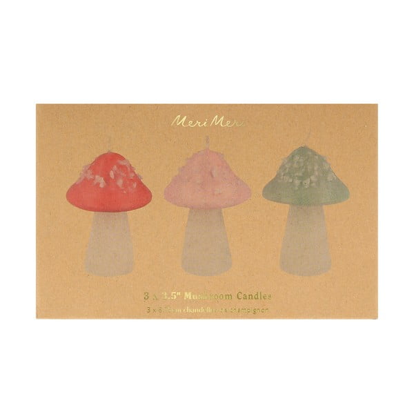Sveces (3 gab.) Mushroom – Meri Meri-image-4