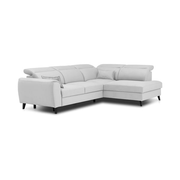 Balts samta salokāms/ar uzglabāšanas vietu stūra dīvāns (ar labo stūri/L veida) Noble – ELTAP-image-2