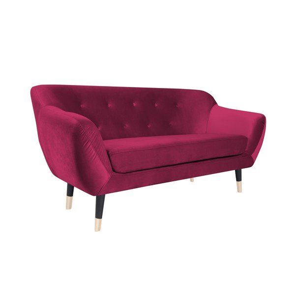 Rozā dīvāns ar melnām kājām Mazzini Sofas Amelie, 158 cm-image-2