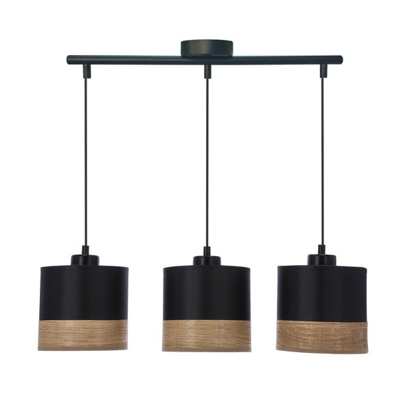 Melna piekaramā lampa ar auduma abažūru ø 15 cm Porto – Candellux Lighting