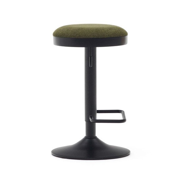 Tumši zaļas polsterētas bāra taburetes ar regulējamu augstumu (2 gab.) (sēdekļa augstums 53,5 cm) Zaib – Kave Home-image-3