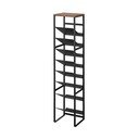 Melns metāla vīna plaukts pudeļu skaits 16 20x88,5x19 cm Tower – YAMAZAKI