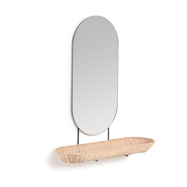 Sienas spogulis ar plauktu 80x66 cm Ebian – Kave Home