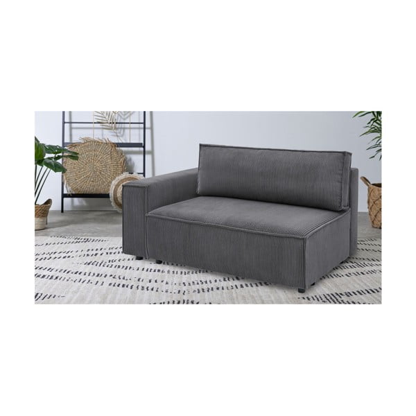 Tumši pelēks velveta modulārais dīvāns (ar kreiso stūri) Nihad modular – Bobochic Paris-image-1