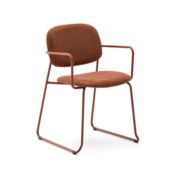 Terakotas oranžs metāla pusdienu krēsls ar roku balstiem Meli – Kave Home