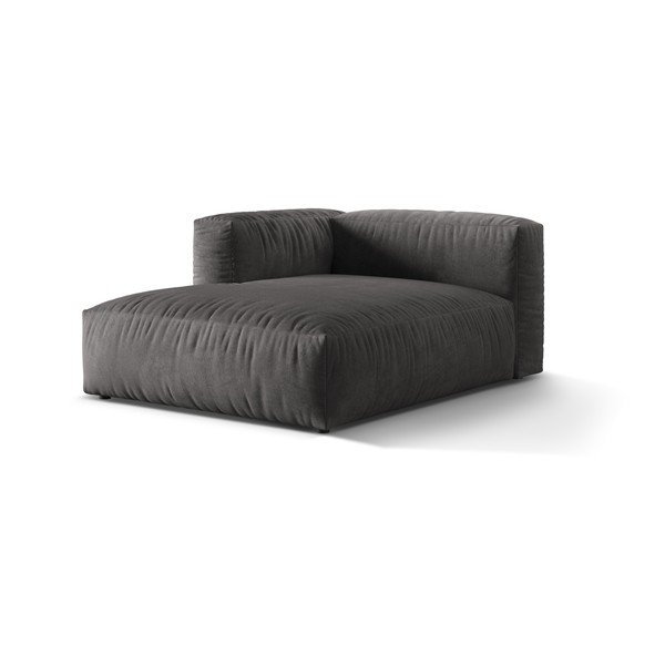 Pelēka samta modulārā dīvāna daļa (ar kreiso stūri) Martina – Micadoni -image-1