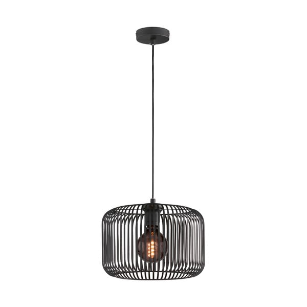 Melna piekaramā lampa ar metāla abažūru ø 30 cm Cage – Fischer & Honsel