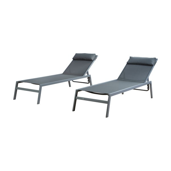 Pelēki metāla dārza atpūtas krēsli (2 gab.) Bari – Rojaplast-image-3