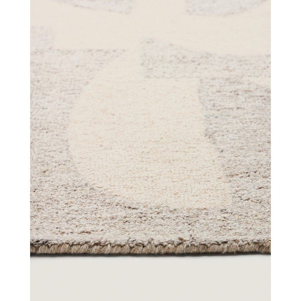 Pelēks/bēšs ar rokām darināts vilnas paklājs 200x300 cm Norela – Kave Home-image-4