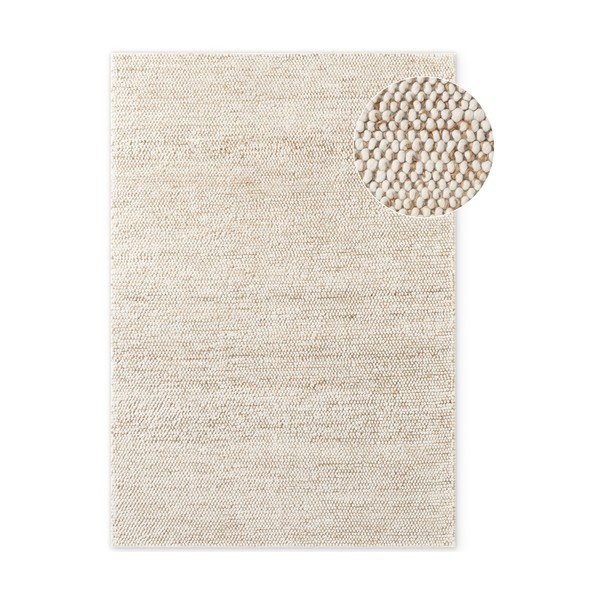 Bēšs ar rokām darināts paklājs no vilnas maisījuma 80x150 cm Peas – Villeroy&Boch