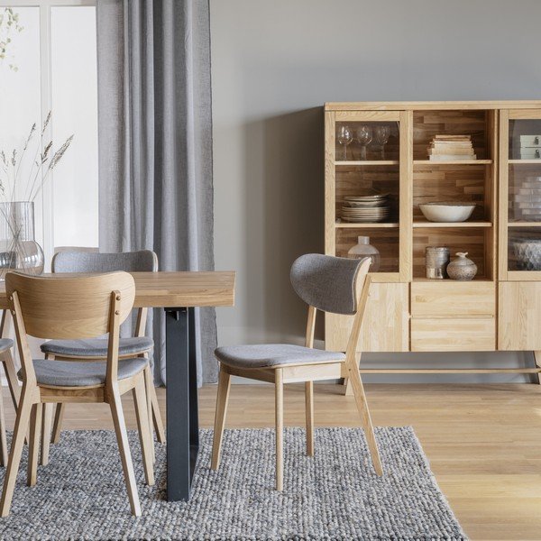 Pelēki ēdamistabas krēsli (2 gab.) Kato – Rowico-image-1