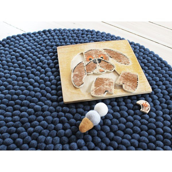 Zils bumbiņu vilnas paklājs Wooldot Ball Rugs, ⌀ 200 cm-image-2