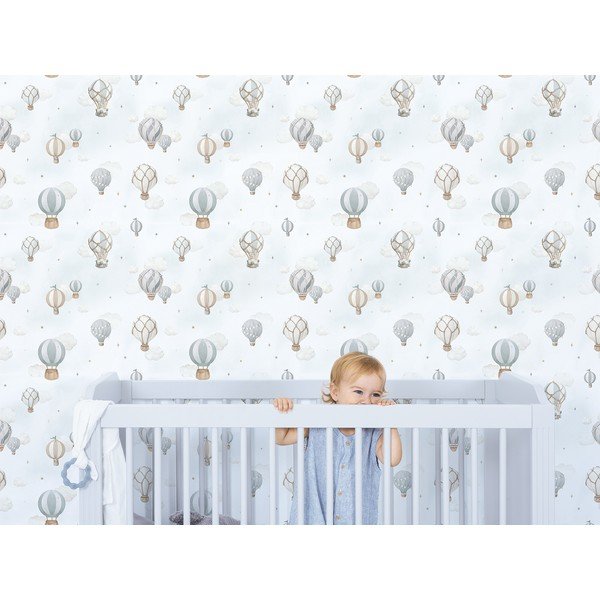 Bērnu tapetes no neausta auduma 10 m x 50 cm Hot-Air Balloons – Lilipinso-image-1