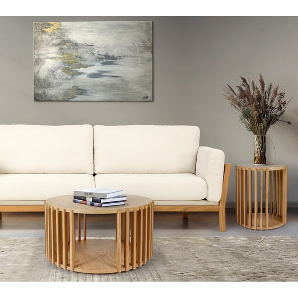 Ozolkoka kafijas galdiņš Woodman Drum, ø 83 cm-image-1