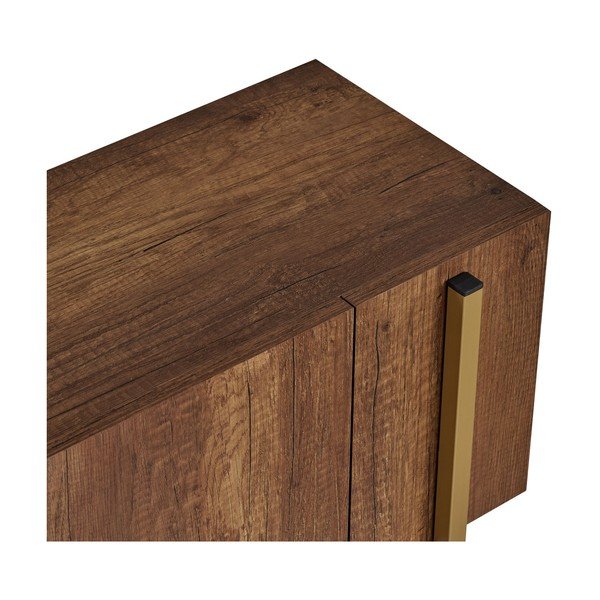 Tumša dabīga toņa TV galdiņš ar riekstkoka imitāciju 180x45x30 cm Nexus – Kalune Design-image-4