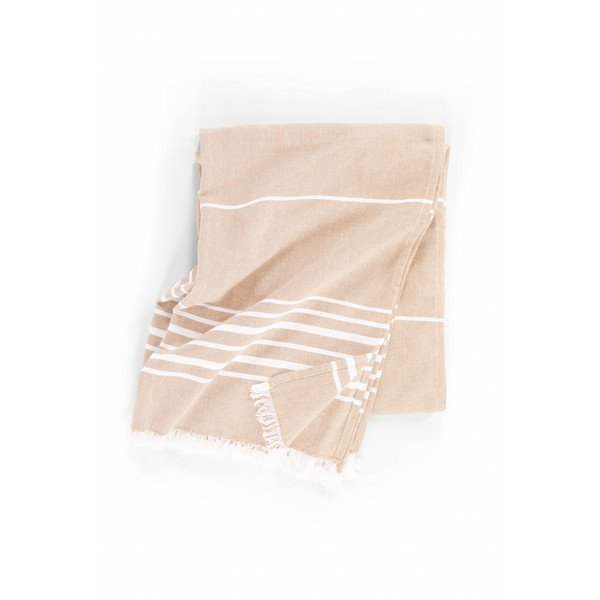 Bēšs kokvilnas pleds 150x200 cm Solene – Tiseco Home Studio