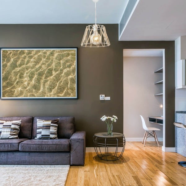 Balta/dabīga toņa griestu lampa 55x30 cm – Squid Lighting-image-1