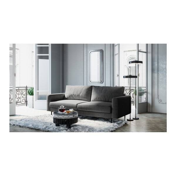 Tumši pelēks dīvāns Devichy Levie, 222 cm-image-3