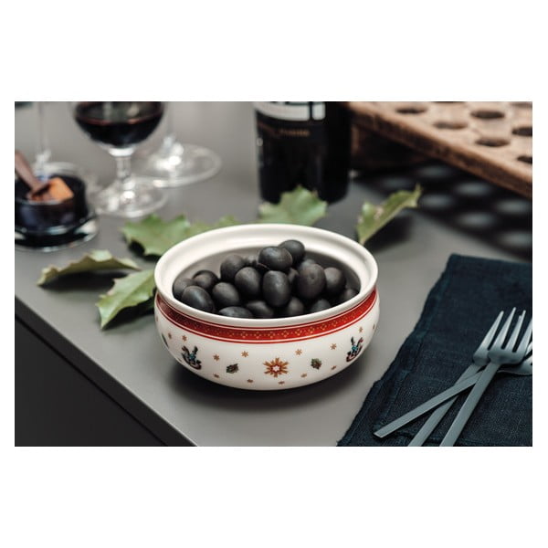Sarkanbalts porcelāna cukurtrauks ar Ziemassvētku motīvu Villeroy & Boch-image-1