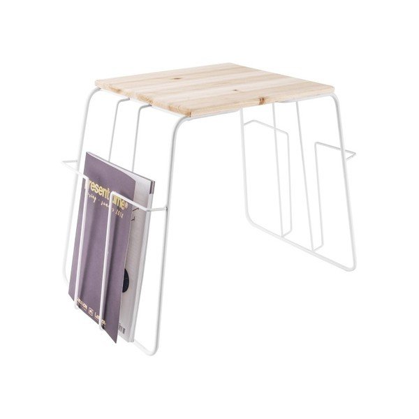 Balts kafijas galdiņš ar žurnālu uzglabāšanas vietu Leitmotiv Wired-image-3